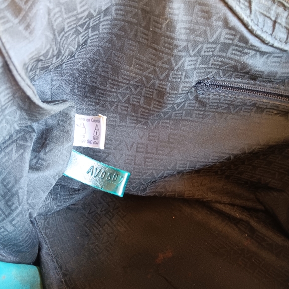 Authentic Velez Columbia Dark Teal Hand painted Leather Shoulder Bag - Picture 6 of 12